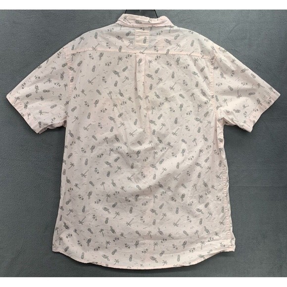 Levi’s Hawaiian Shirt Men's Size XL Pink Palm Trees Flamingos Pineapples Short - Picture 3 of 11
